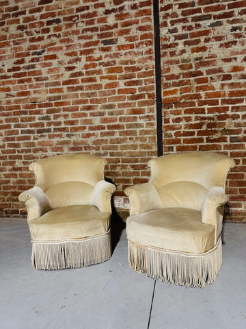 Fauteuil suédine beige